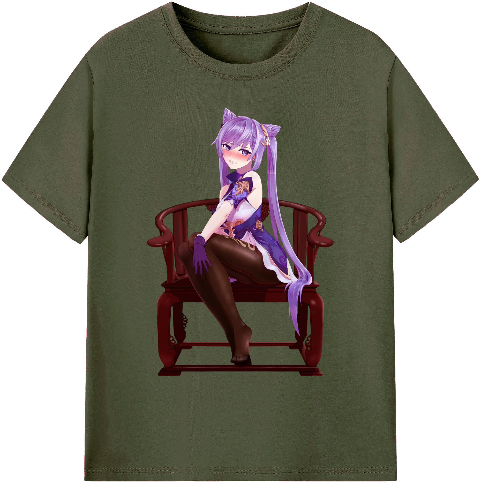 げんし神 刻晴 こくせい genshin Kokusei 綿100％ メンズ半袖Tシャツ｜肌触りやわらか＆通気性
